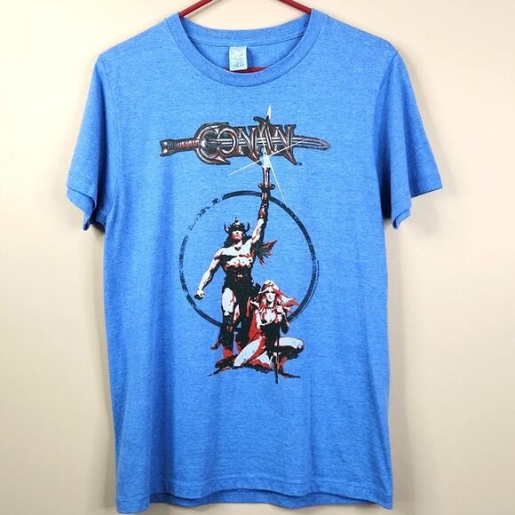 Retro TV Conan The Barbarian Short Sleeve Frontside Graphic Tee Small - Picture 1 of 4